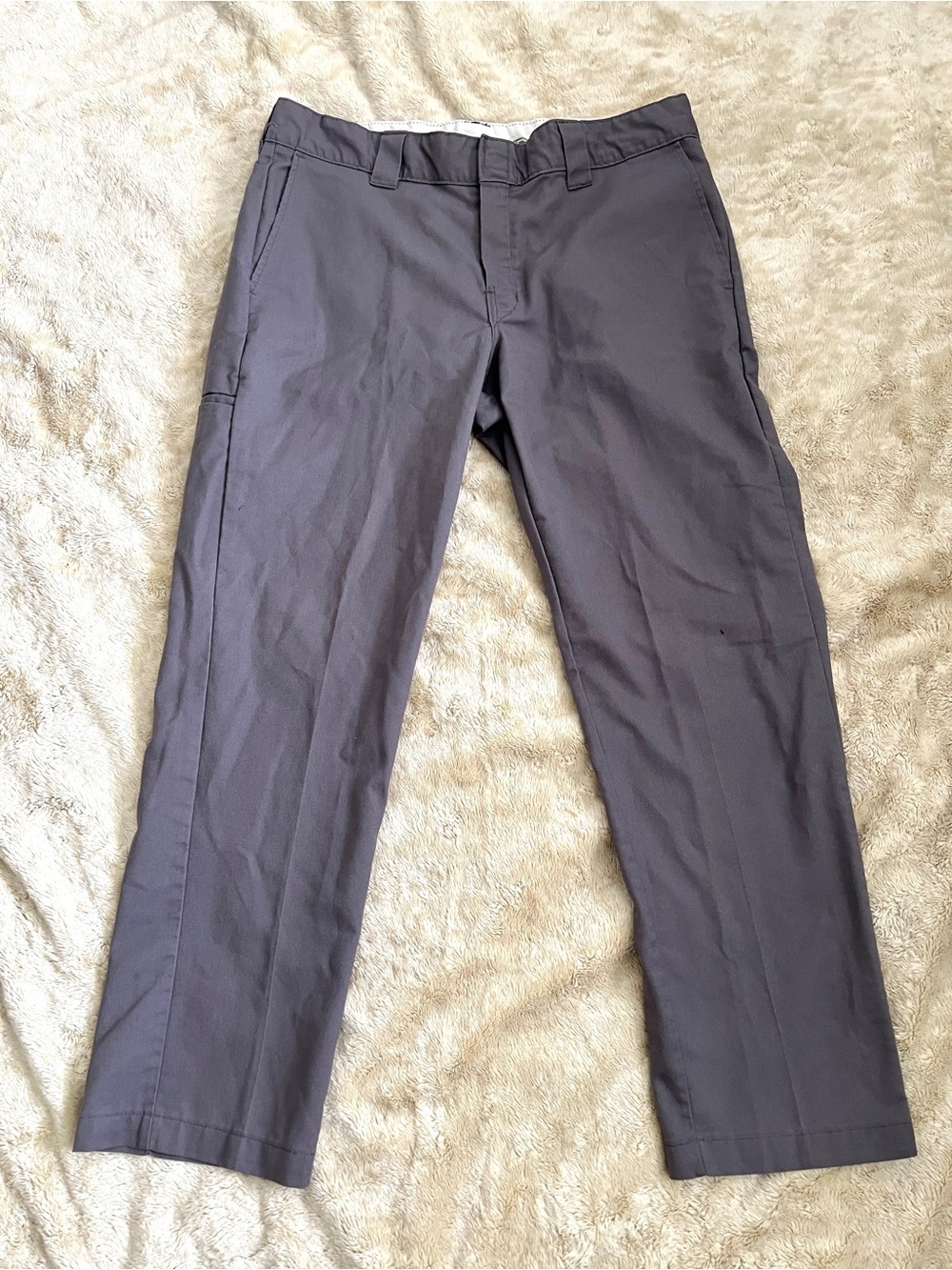 DICKIES Men's Gray Flat Front Slim Taper Pants Size 36x30